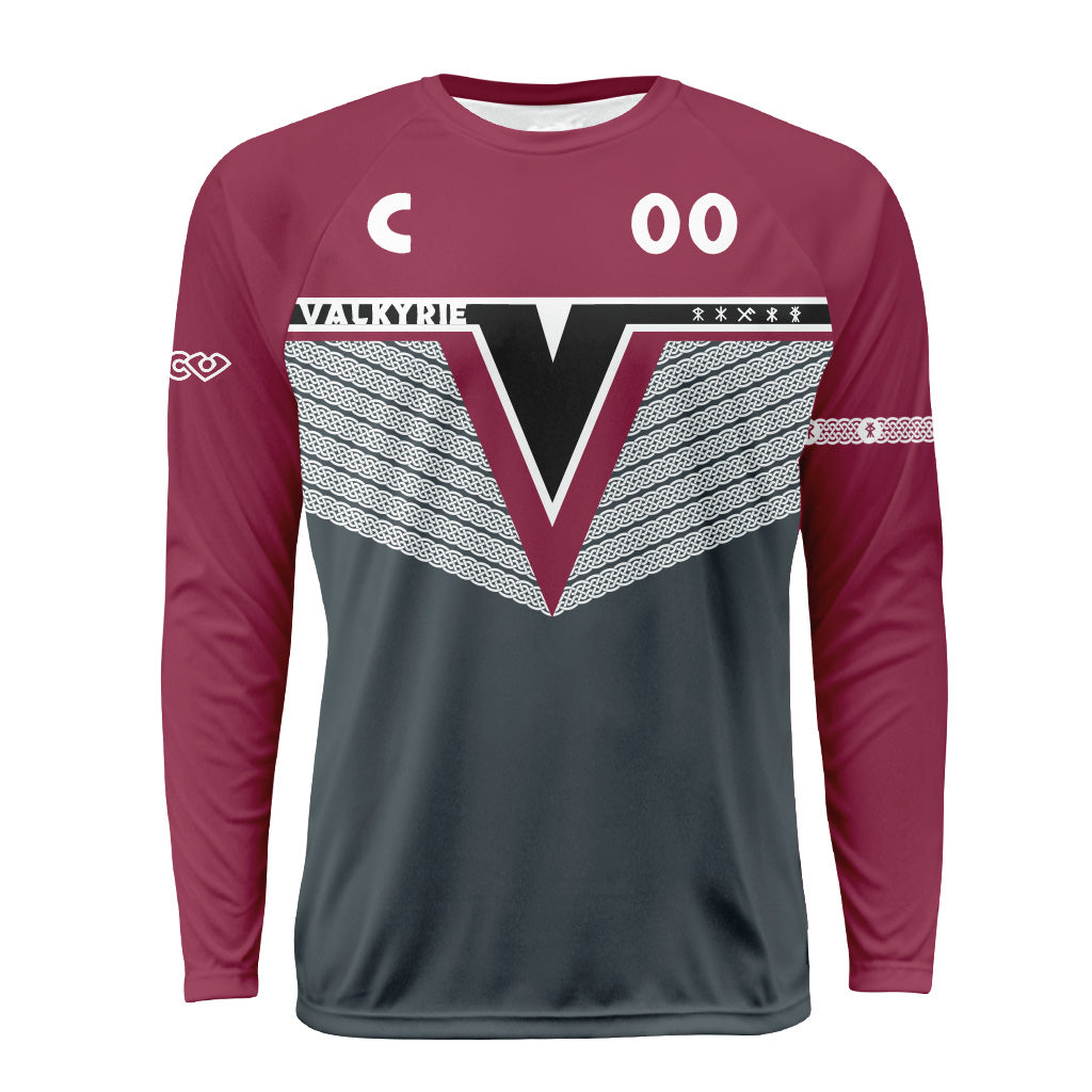 Valkyrie Dodgeball Burgundy Long Sleeve
