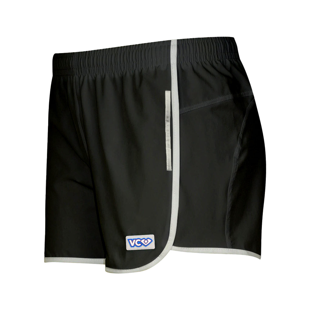 Black + White Shorty Shorts With Pockets