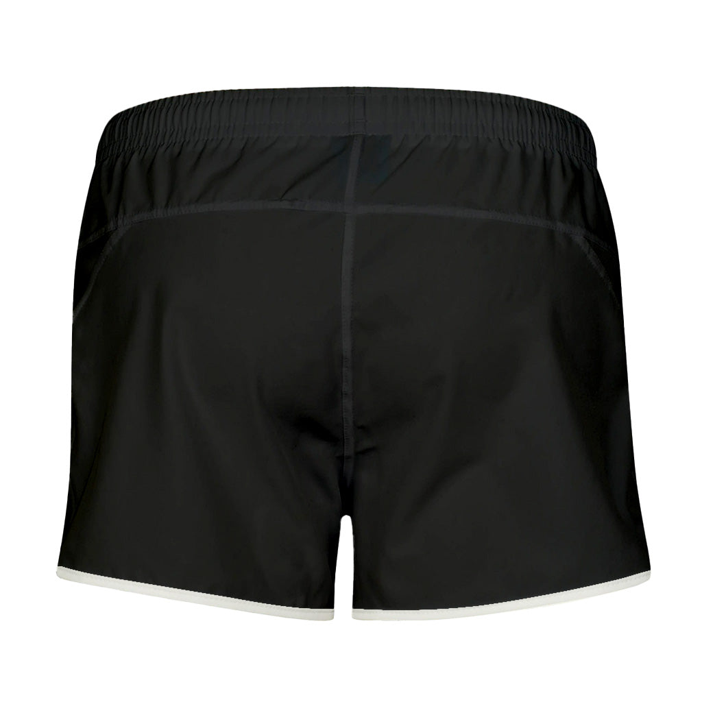 Black + White Shorty Shorts With Pockets
