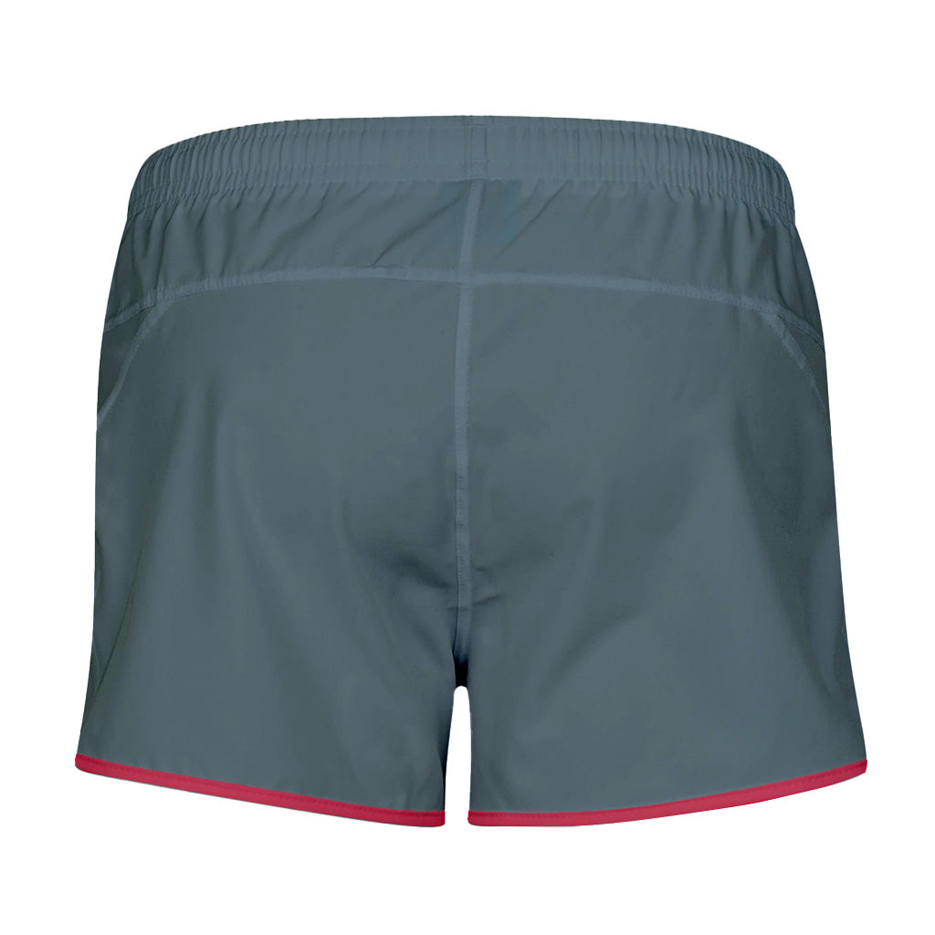 VC Ultimate Frisbee Performance Athletic Apparel Charcoal Shorty Shorts with Red Piping and Pockets