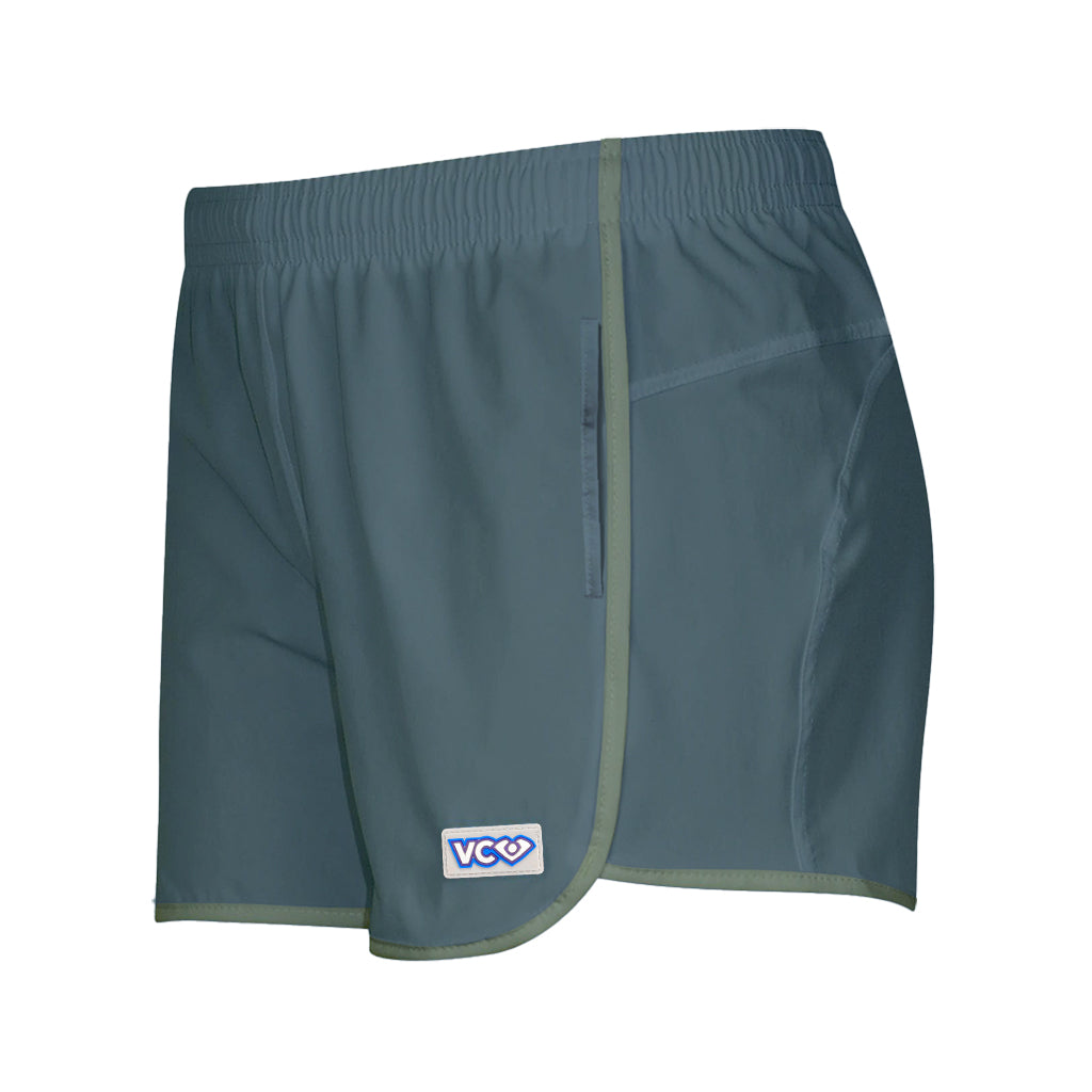 Charcoal + Sage Shorty Shorts With Pockets