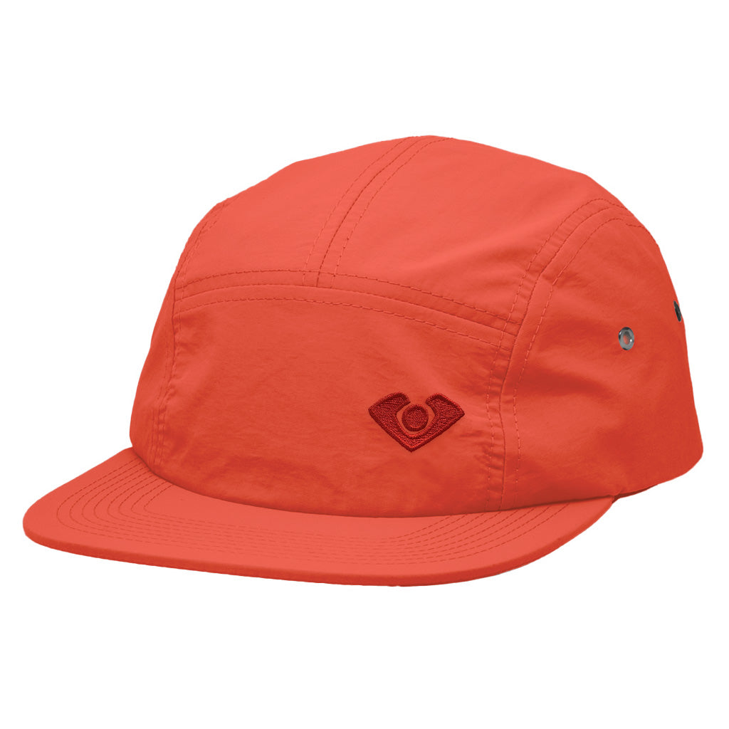 VC Ultimate Orange Performance Taslon With Embroidered VC Logo Five Panel Hat Quarter View