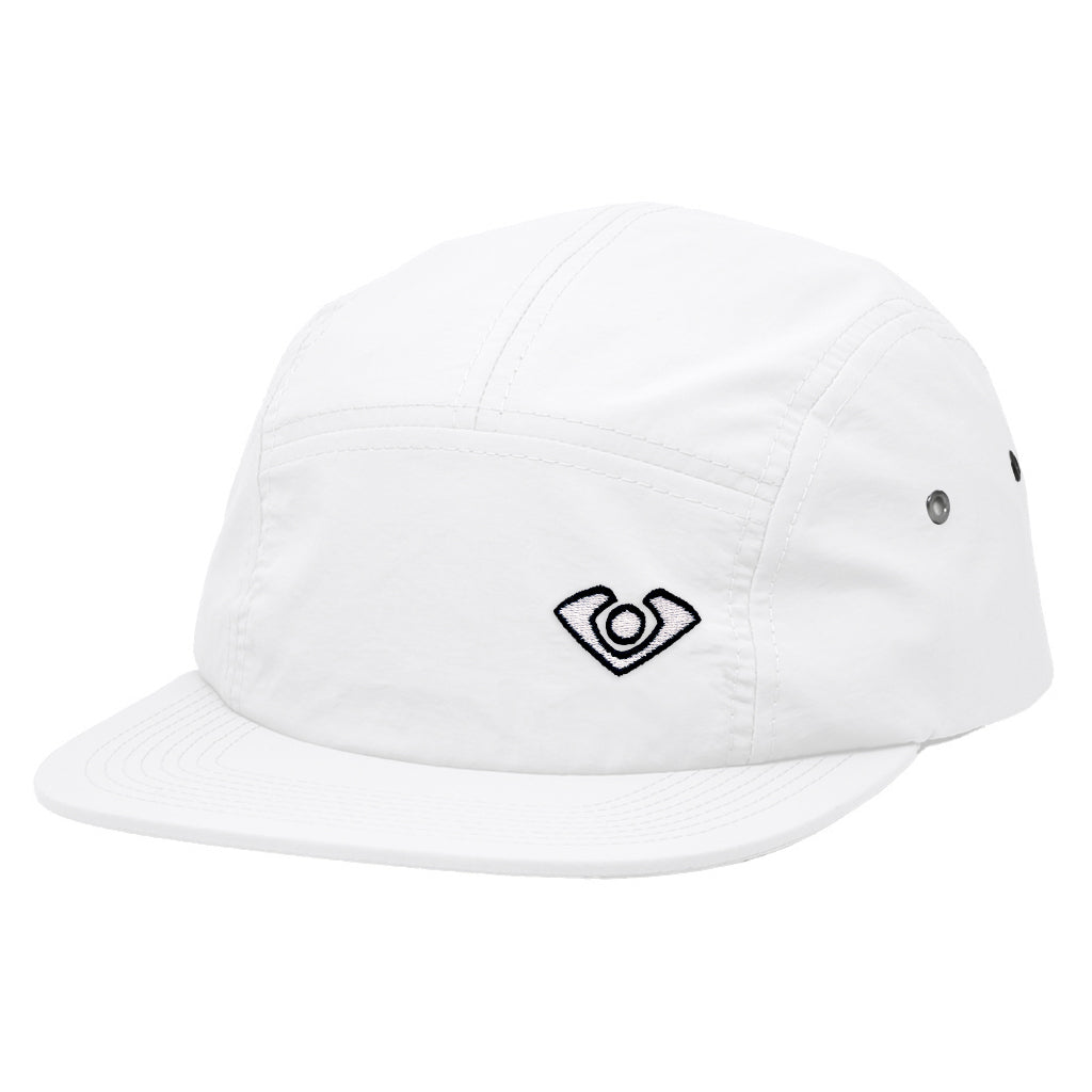 VC Ultimate Performance Taslon White Embroidered VC Logo Five Panel Hat Quarter View