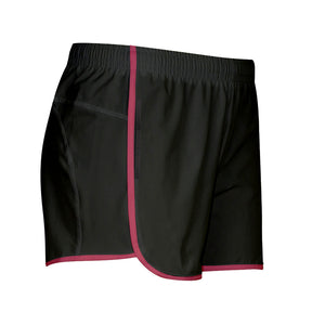 Black + Red Shorty Shorts With Pockets