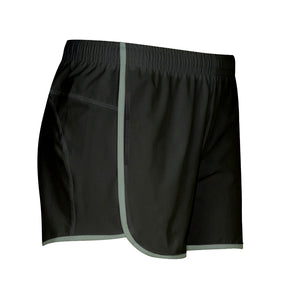 VC Ultimate Frisbee Performance Athletic Apparel Black Shorty Shorts with Sage Green Piping and Pockets